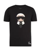Fendi Karlito Logo-appliqu Cotton T-shirt