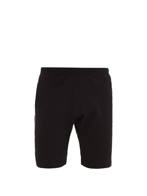 Matchesfashion.com Eye/loewe/nature - Logo-patch Fleeceback Cotton-jersey Shorts - Mens - Black