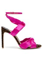 Matchesfashion.com Sophia Webster - Violette Knotted Satin Sandals - Womens - Pink Multi