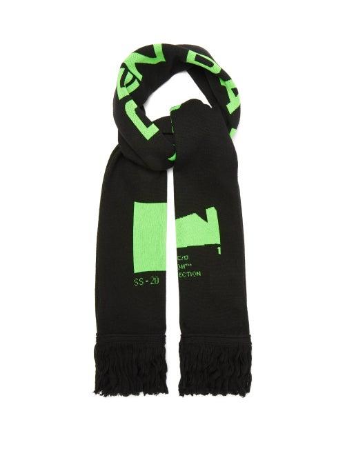 Matchesfashion.com Off-white - Golden Ratio Jacquard-knit Scarf - Mens - Black