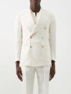 Giuliva Heritage - Stefano Double-breasted Linen Suit Jacket - Mens - White