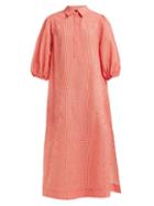 Matchesfashion.com Ganni - Gingham Seersucker Shirtdress - Womens - Red White