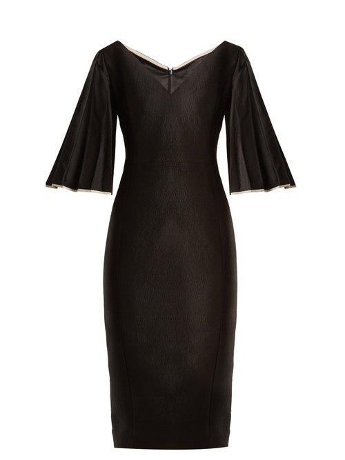 Matchesfashion.com Carl Kapp - Alpen V Neck Wool Blend Dress - Womens - Black