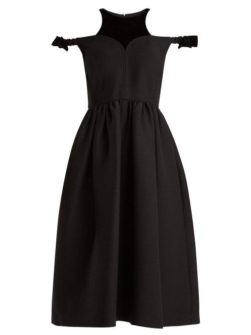 Matchesfashion.com Fendi - Bambolina Wool Blend Dress - Womens - Black