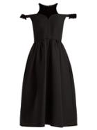 Matchesfashion.com Fendi - Bambolina Wool Blend Dress - Womens - Black