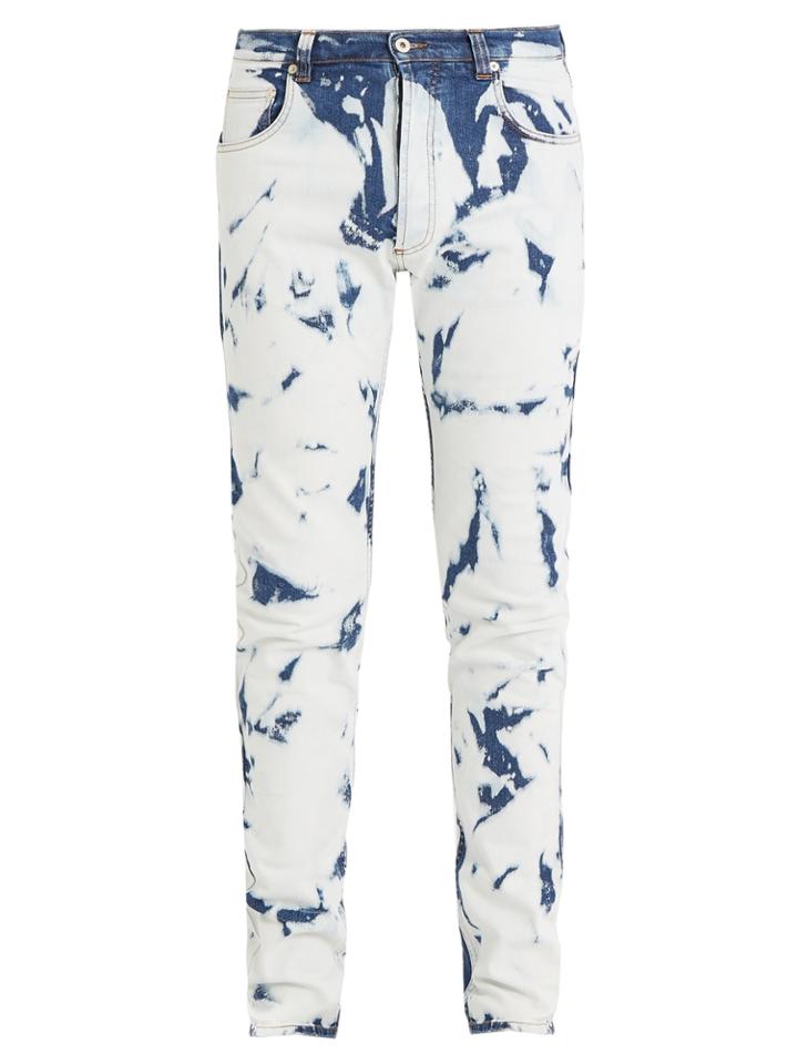 Loewe X William Morris Slim-leg Bleached-denim Jeans