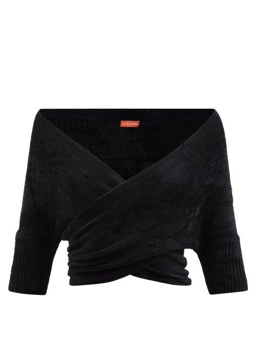 Altuzarra - Giles Off-the-shoulder Ribbed-knit Sweater - Womens - Black