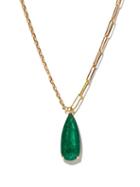 Matchesfashion.com Yvonne Lon - Emerald & 18kt Gold Mixed-chain Necklace - Womens - Green Gold