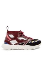 Matchesfashion.com Valentino - Heroes Reflex Knitted Trainers - Mens - Burgundy