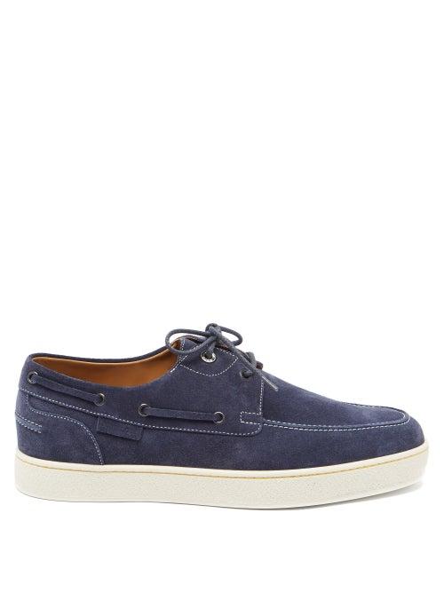 Matchesfashion.com John Lobb - Pier Suede Boat Shoes - Mens - Blue