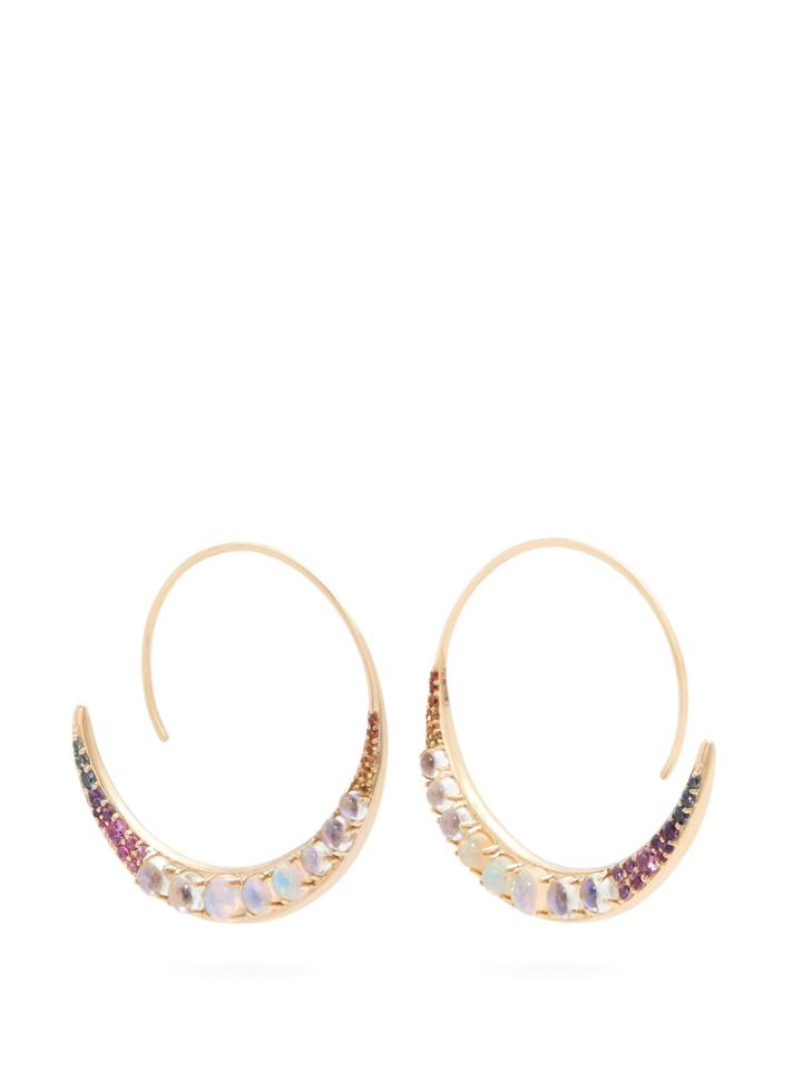 Noor Fares Tribal Rainbow Grey-gold Earrings