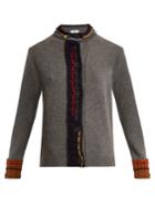 Prada Contrast-knit Wool Cardigan