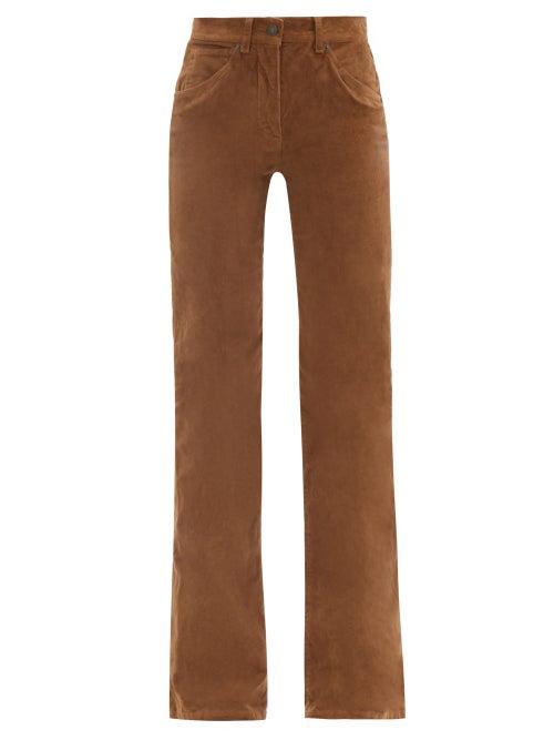 Matchesfashion.com Nili Lotan - Celia High-rise Flared-leg Corduroy Jeans - Womens - Brown