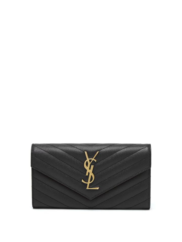 Saint Laurent Grained Leather Continental Wallet