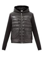 Moncler - Quilted-shell And Knit Down Jacket - Mens - Black
