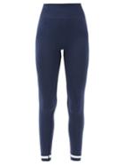 Matchesfashion.com The Upside - Bianca Side-stripe Stretch-jersey Leggings - Womens - Navy