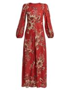 Matchesfashion.com Zimmermann - Juno Rosa Batik Print Linen Dress - Womens - Red Print