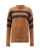 Matchesfashion.com Acne Studios - Brushed Intarsia-striped Sweater - Womens - Mid Brown