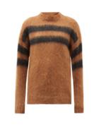 Matchesfashion.com Acne Studios - Brushed Intarsia-striped Sweater - Womens - Mid Brown