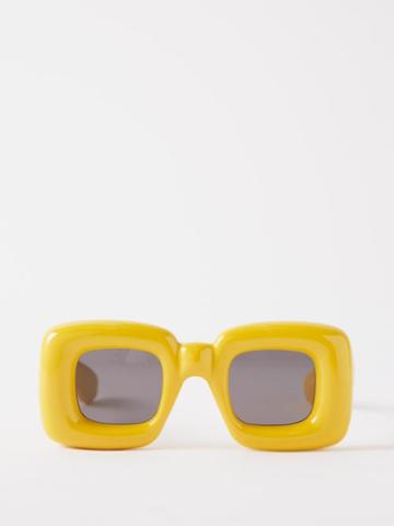Loewe Eyewear - Inflated Oversized Square Acetate Sunglasses - Womens - Yellow