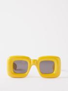 Loewe Eyewear - Inflated Oversized Square Acetate Sunglasses - Womens - Yellow