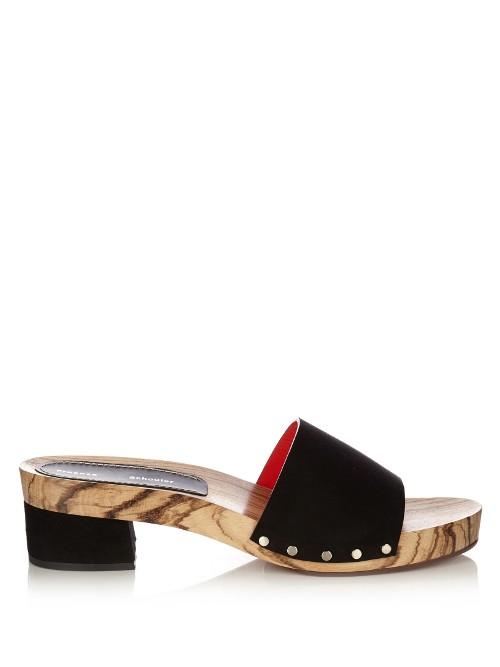 Proenza Schouler Suede Block-heel Clog Slides