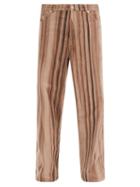 Matchesfashion.com Our Legacy - Vast Cut Striped Cotton-corduroy Wide-leg Trousers - Mens - Brown