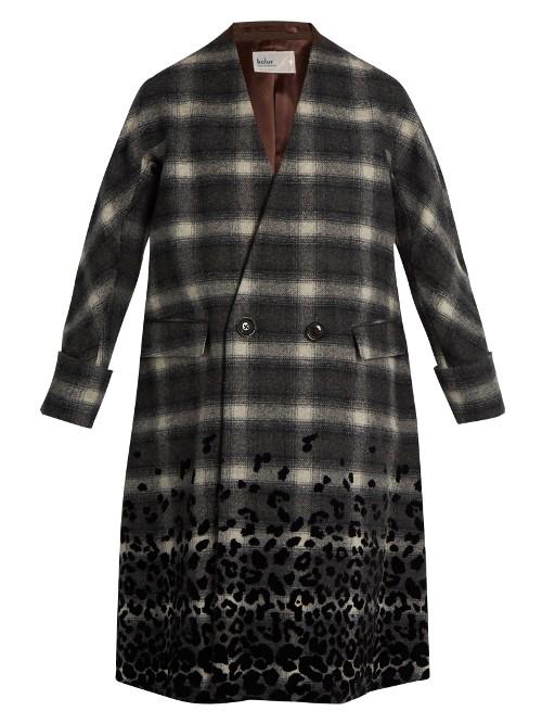 Kolor Checked Wool-blend Coat