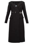 Matchesfashion.com Prada - Carabiner Waist Double Breasted Wool Coat - Womens - Black