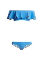 Matchesfashion.com Lisa Marie Fernandez - Mira Ruffled Bonded Bikini - Womens - Blue