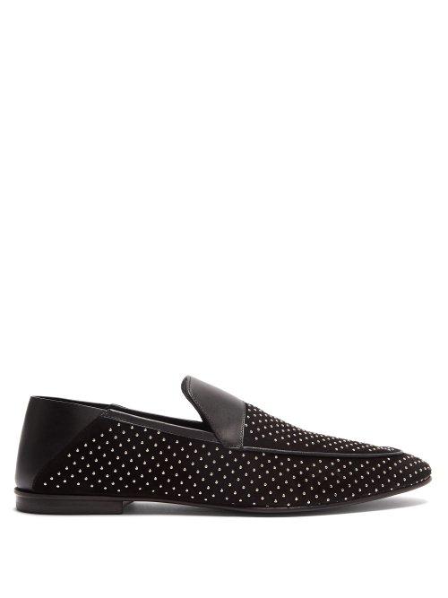 Matchesfashion.com Balmain - Cole Studded Suede Loafers - Mens - Black