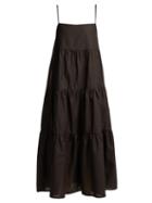 Matchesfashion.com Matteau - The Tiered Cotton Dress - Womens - Black