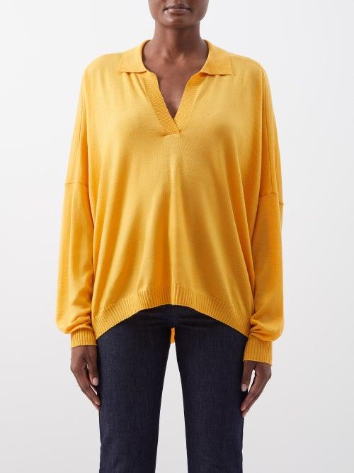 Petar Petrov - Ferdi Cashmere-blend Polo Sweater - Womens - Light Orange