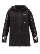 Matchesfashion.com Adidas By Stella Mccartney - Logo Print Organic Cotton Hooded Sweater - Womens - Black