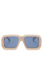 Ladies Accessories Loewe Paula's Ibiza - Oversized Square Acetate Sunglasses - Womens - White