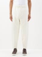 Zegna - Padded Wool-blend Flannel Trousers - Mens - Cream