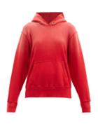 Matchesfashion.com Les Tien - Ombr Brushed-back Cotton Hooded Sweatshirt - Womens - Red