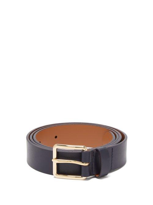 Matchesfashion.com Maison Kitsun - Classic Leather Belt - Mens - Navy