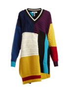 Msgm Patchwork Cable-knit Sweater