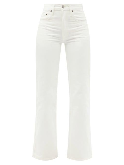 Ladies Beachwear Matteau - The Summer Organic Cotton-blend Straight-leg Jeans - Womens - White
