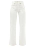 Ladies Beachwear Matteau - The Summer Organic Cotton-blend Straight-leg Jeans - Womens - White