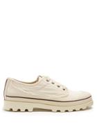 Valentino Embroidered Cotton-canvas Derby Shoes