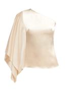 Matchesfashion.com Osman - Draped Asymmetric Satin Top - Womens - Ivory