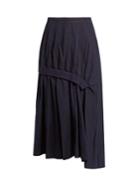Y's By Yohji Yamamoto Distressed-dot Gathered Cotton Skirt