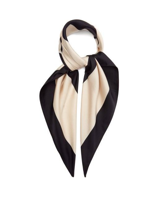 Matchesfashion.com Lescarf - No. 22 Monogram-print Silk-twill Scarf - Womens - Beige Multi
