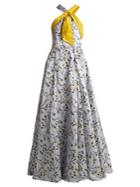Carolina Herrera Floral-print Halterneck Gown