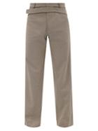 Bianca Saunders - Benz Asymmetrical-front Relaxed-leg Trousers - Mens - Black Brown