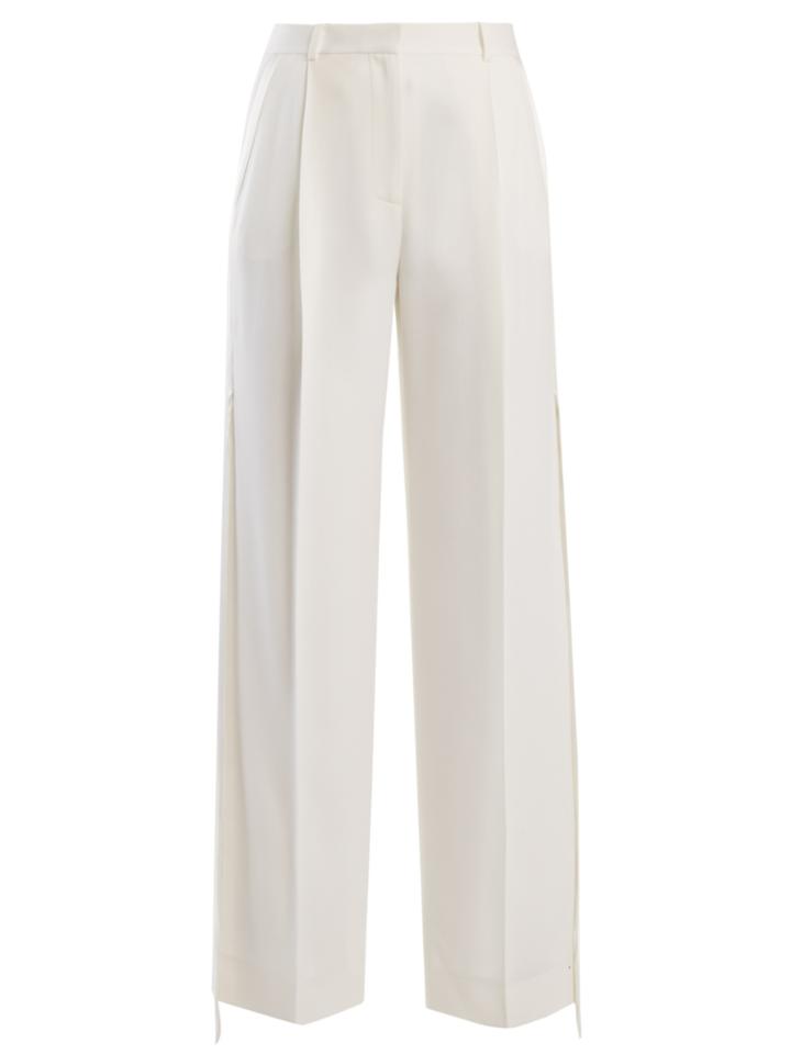 Givenchy Wide-leg Contrast-stripe Wool Trousers