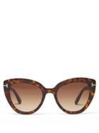 Matchesfashion.com Tom Ford Eyewear - Izzi Cat-eye Acetate Sunglasses - Womens - Tortoiseshell