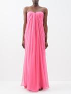 Alexander Mcqueen - Draped Chiffon Gown - Womens - Pink